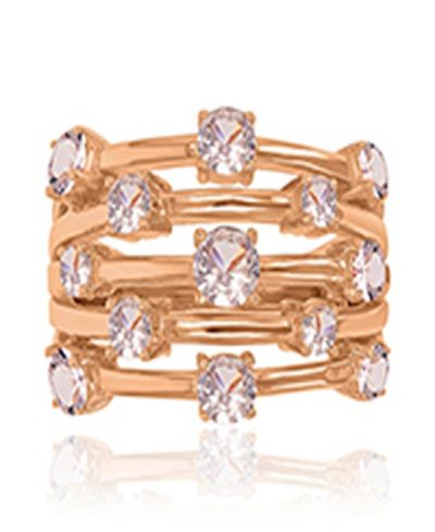 Macy's Morganite 5-Row Ring in 14k Rose Gold Over Sterling Silver