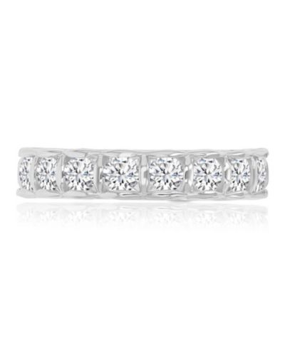 Кольцо Macy's Cubic Zirconia Eternity в родиевом покрытии поверх стерлингового серебра