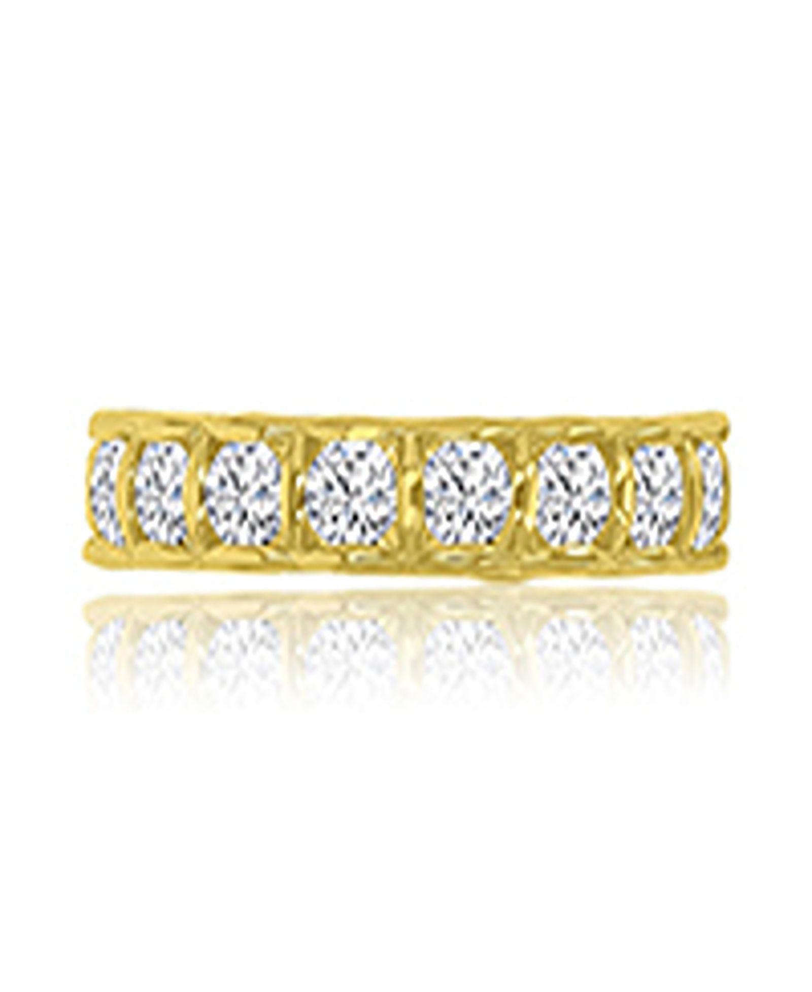 Кольцо Macy's Cubic Zirconia Eternity в 14k Yellow Gold Over Sterling Silver