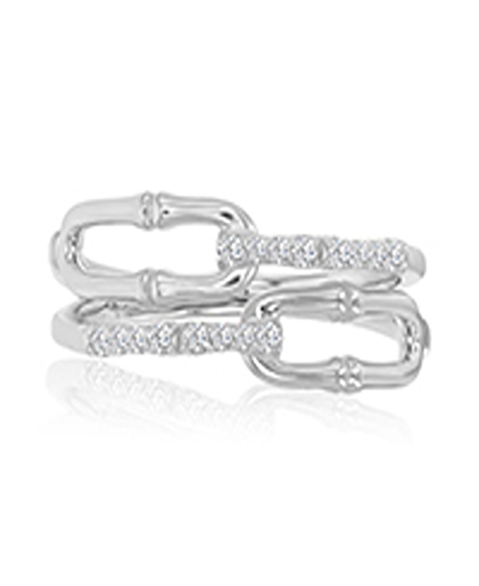Кольцо Macy's Classic Cubic Zirconia Link в родиевом покрытии поверх стерлингового серебра