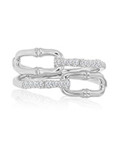 Кольцо Macy's Classic Cubic Zirconia Link в родиевом покрытии поверх стерлингового серебра