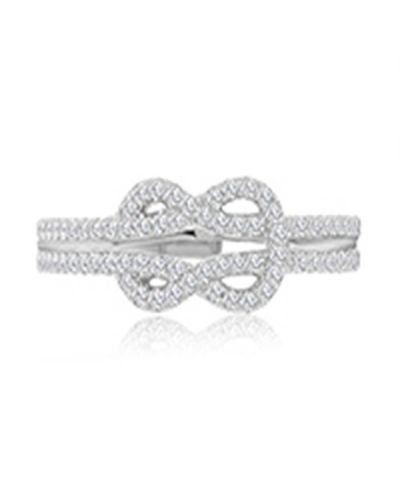 Кольцо Macy's Infinity Knot Cubic Zirconia из родированного стерлингового серебра