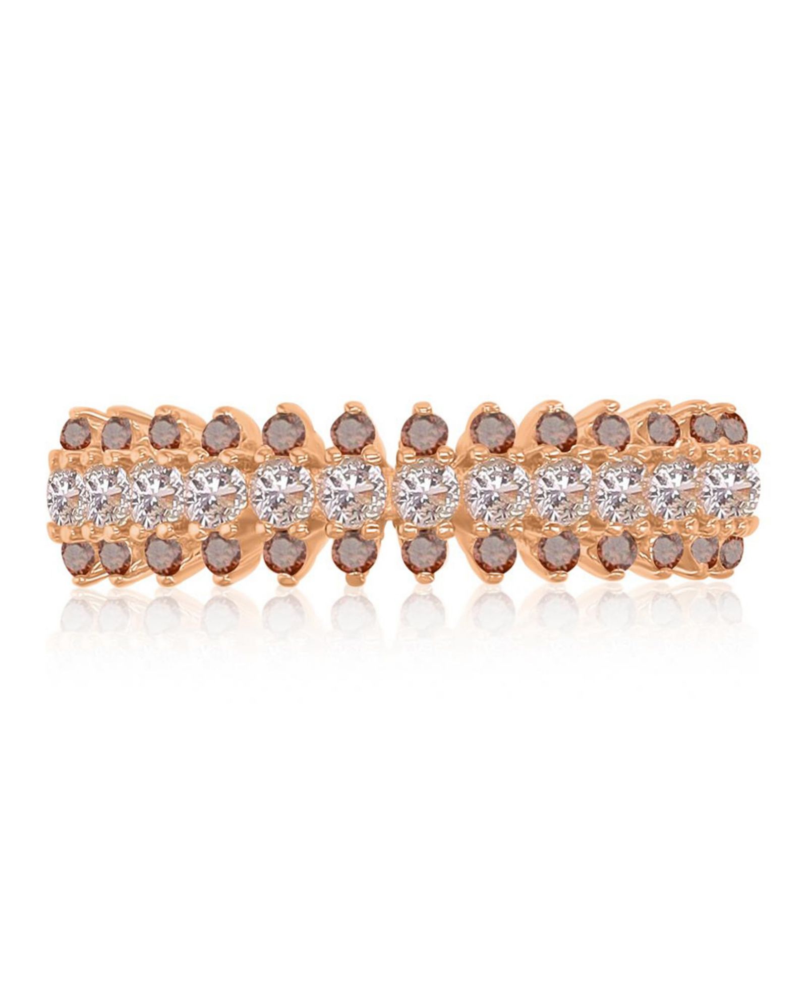 Кольцо Macy's Coffee Cubic Zirconia (0.52 ct. t.w.) и Morganite (0.65 ct. t.w.) Spike в 14k Rose Gold поверх Sterling Silver