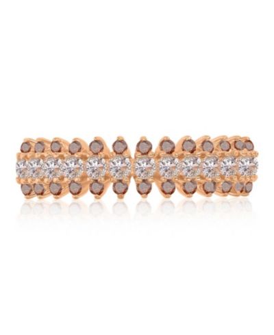 Кольцо Macy's Coffee Cubic Zirconia (0.52 ct. t.w.) и Morganite (0.65 ct. t.w.) Spike в 14k Rose Gold поверх Sterling Silver
