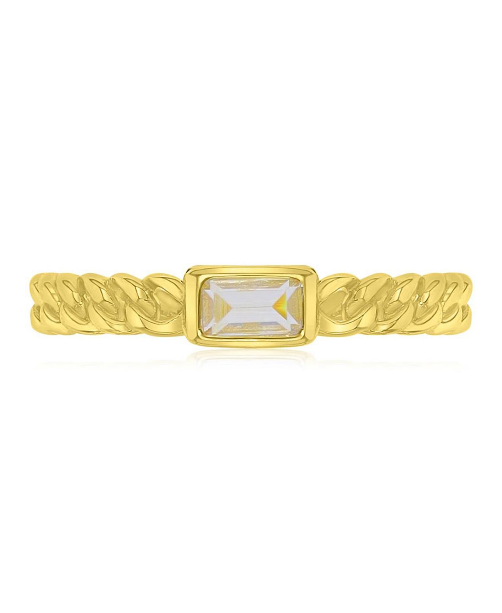 Macy's Cubic Zirconia Ring in 14k Yellow Gold Over Sterling Silver