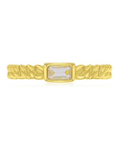 Macy's Cubic Zirconia Ring in 14k Yellow Gold Over Sterling Silver