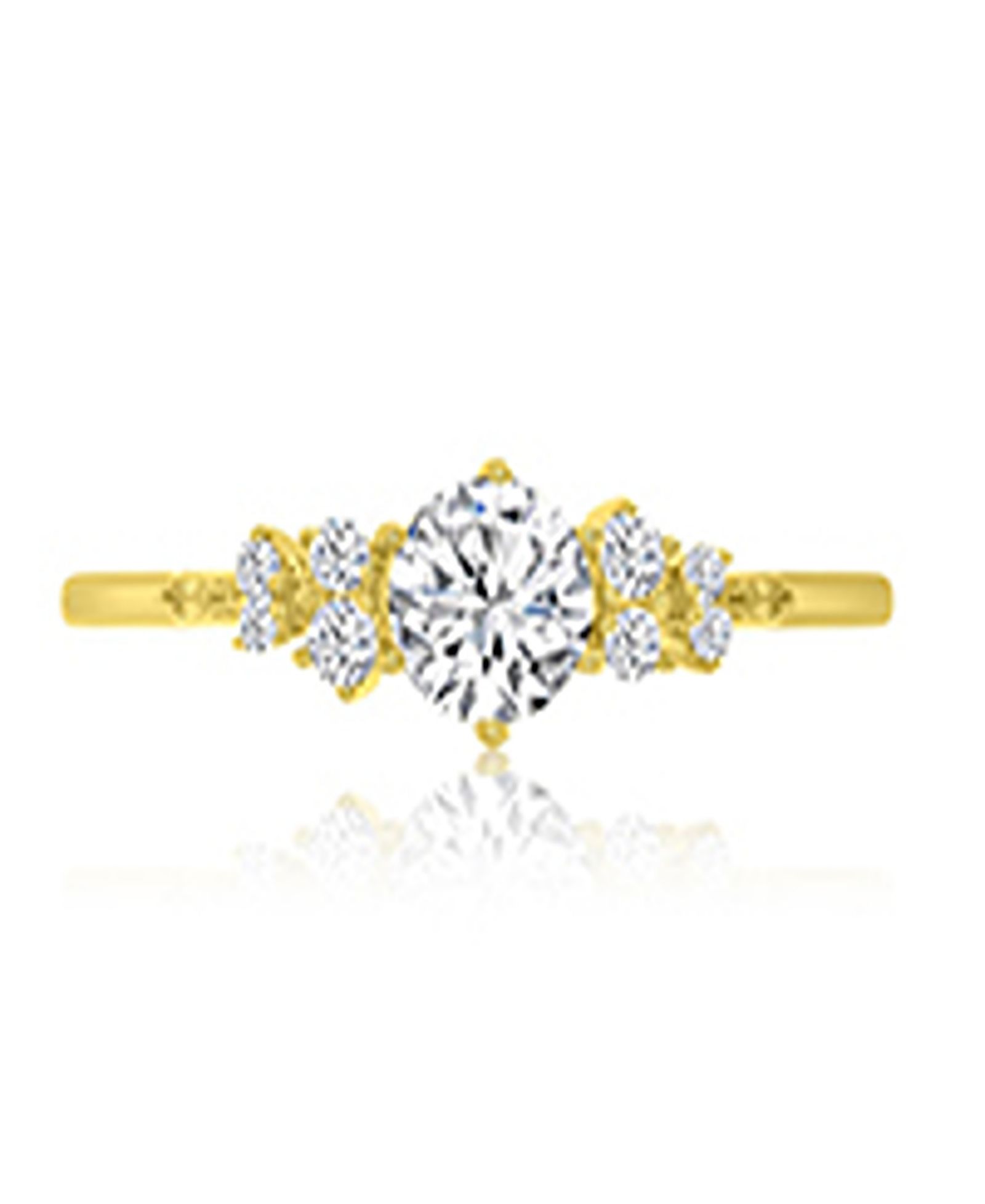 Macy's White Cubic Zirconia Ring in 14k Yellow Gold Over Sterling Silver