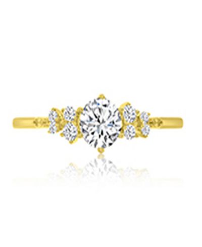 Macy's White Cubic Zirconia Ring in 14k Yellow Gold Over Sterling Silver