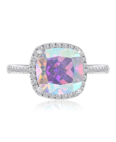 Кольцо для помолвки Aurora Borealis (9 ct. t.w.) & Cubic Zirconia (9.004 ct. t.w.) Halo