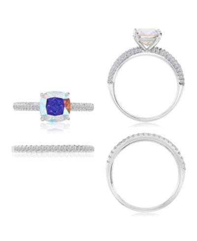 Macy's Aurora Borealis (4.85 ct. t.w.) & Cubic Zirconia (4.85 ct. t.w.) Wedding Duo Ring