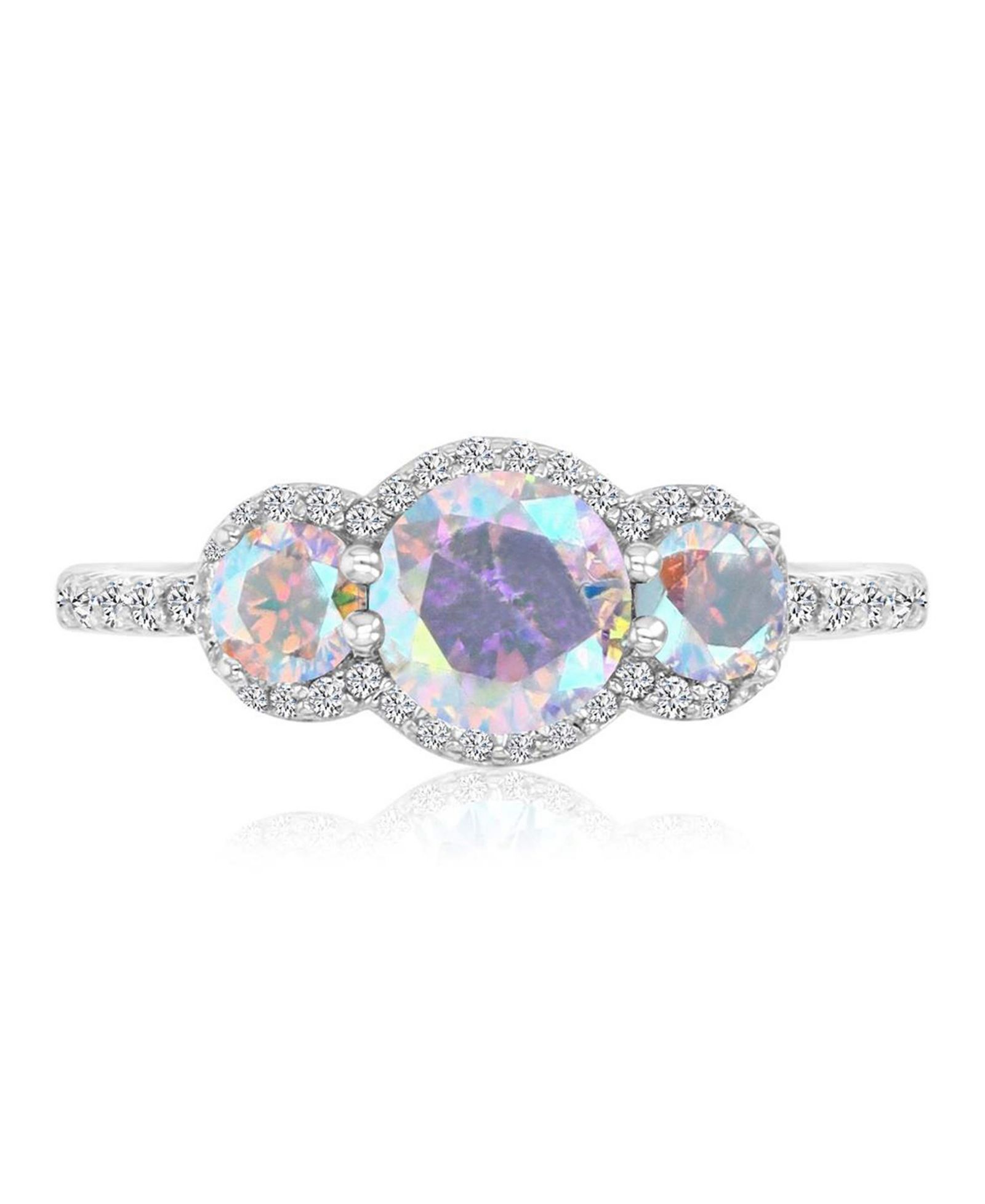 Macy's Кольцо с фианитами (2.812 ct. t.w.) и Aurora Borealis (2.81 ct. t.w.) в технике pave