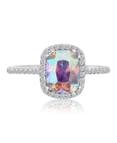 Кольцо с Aurora Borealis (6.12 ct. t.w.) и Cushion Cut Cubic Zirconia (6.13 ct. t.w.) Halo