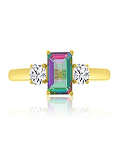 Кольцо Macy's Mystic Green Quartz и White Topaz