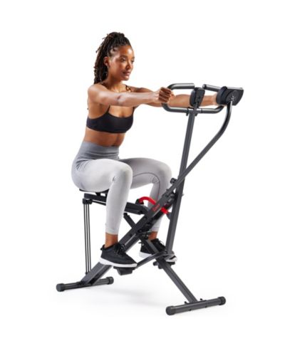 Smart Row-N-Ride Squat Assist Trainer - Full Body Glute, Leg & Core Workout Machine with Bluetooth SunnyFit App