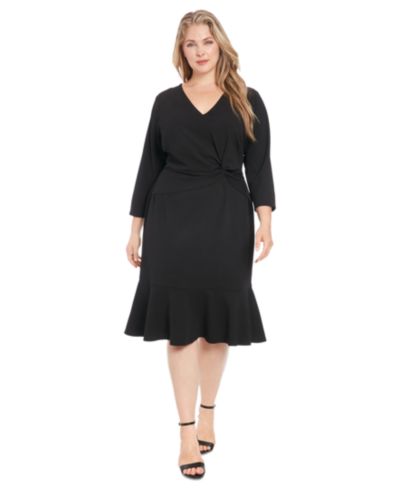 Платье Plus Size с боковым узлом и рукавами 3/4 London Times