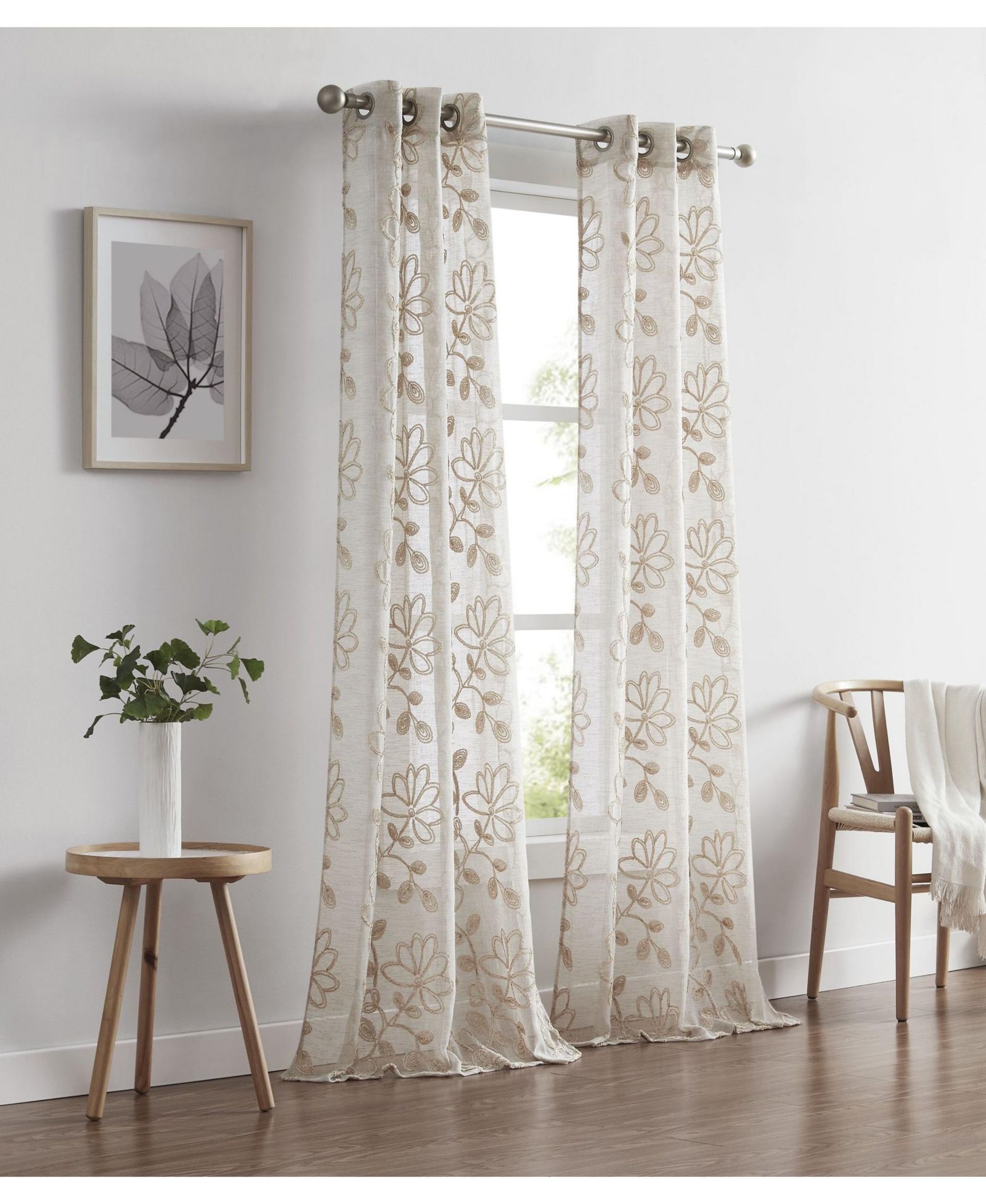 Dainty Home Комплект штор Rita Linen Look 76" W x 63" L с люверсами