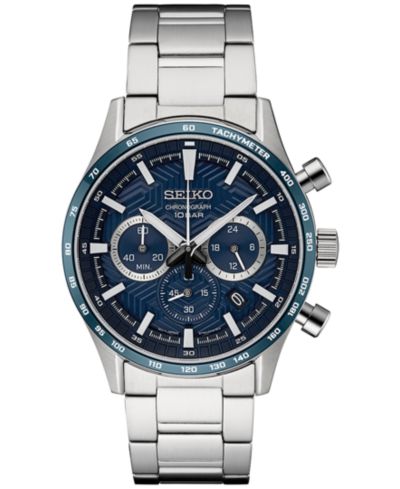 Мужские часы Seiko Chronograph Essentials со стальным браслетом, 43mm
