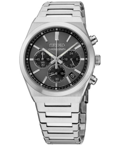 Мужские часы Seiko Chronograph Essentials Stainless Steel Bracelet 40mm