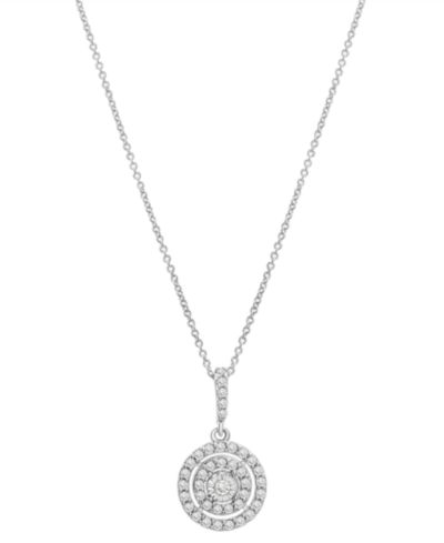Diamond Подвеска Double Halo в Sterling Silver