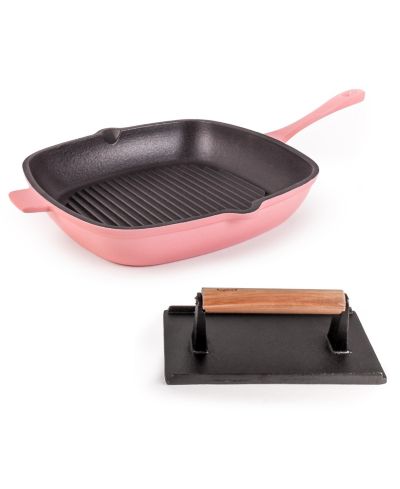 BergHOFF Neo 2pc Cast Iron 11" Grill Pan with Steak Press