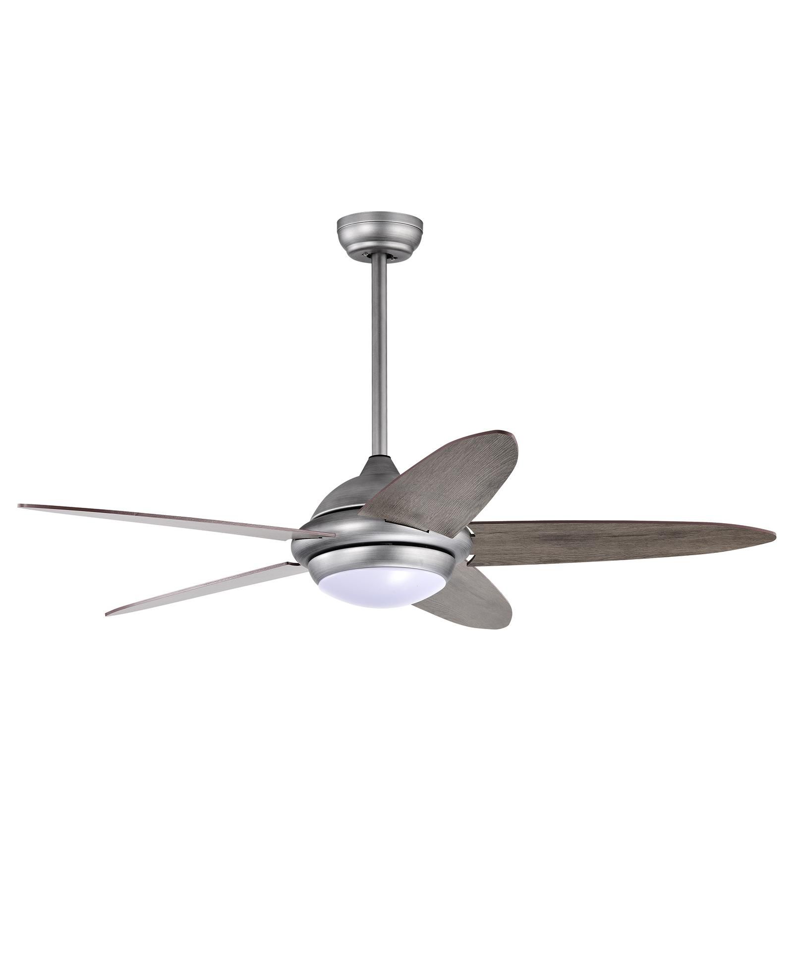 SKONYON 52 Inch Ceiling Fan with Lights and 3 Lighting Colors-Silver Gray