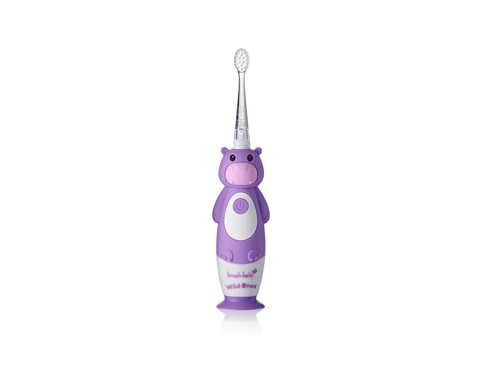 brush-baby WildOnes Hippo Kids Electric Rechargeable Toothbrush | Childrens Electric Toothbrush | Animal Character Toothbrush