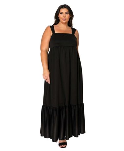 L I V D Plus Size Angelika Ruffled Hem Maxi Dress