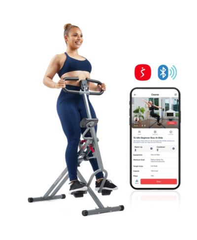 Sunny & Health Fitness Row-N-Ride Smart Squat Assist Trainer, Included SunnyFit App Connection