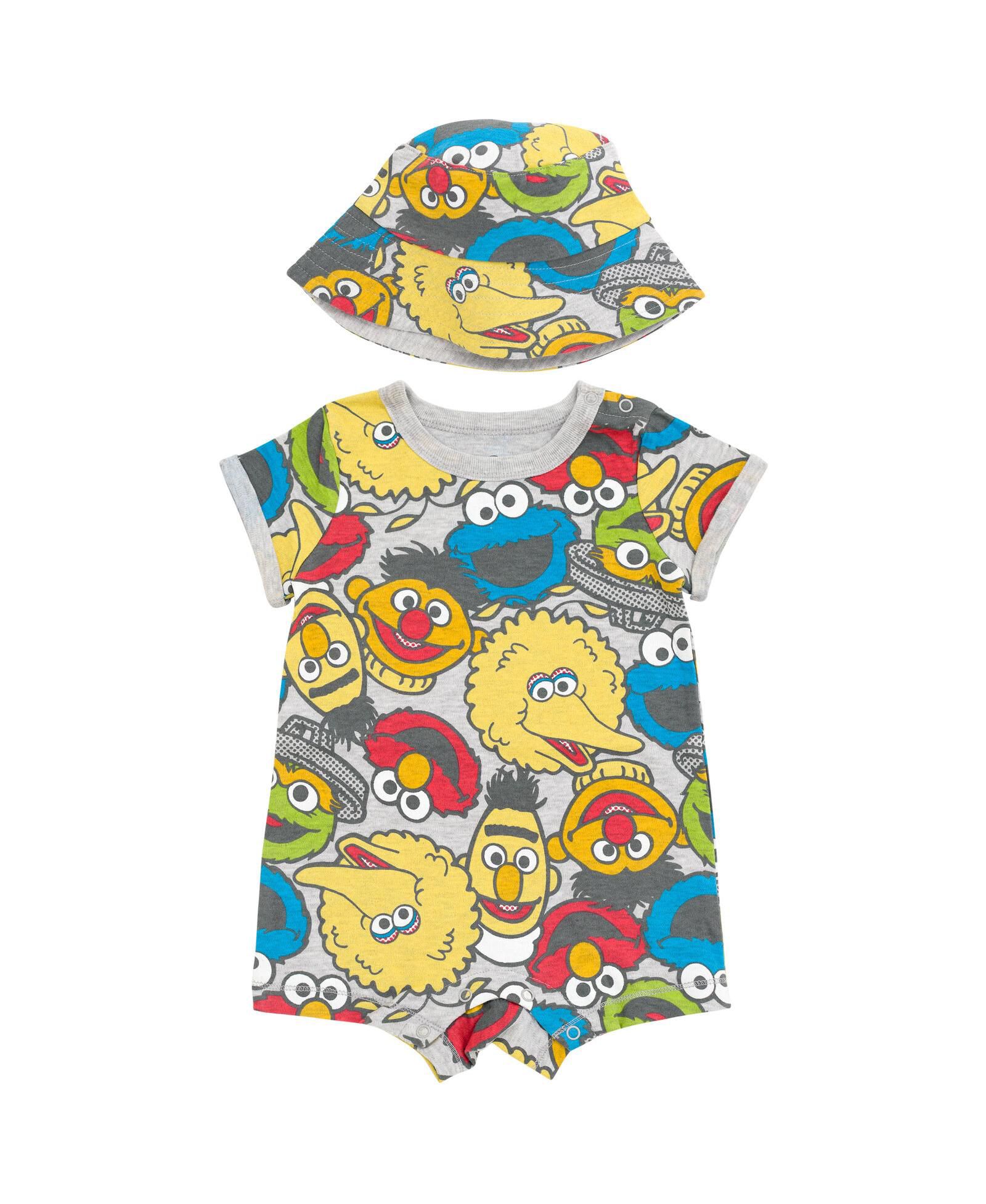Sesame Street Baby Boys Romper and Hat