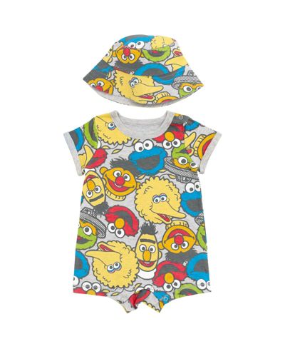Sesame Street Baby Boys Romper and Hat