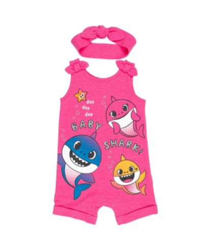 Детский комбинезон Baby Shark Pinkfong Shark Snap и повязка на голову