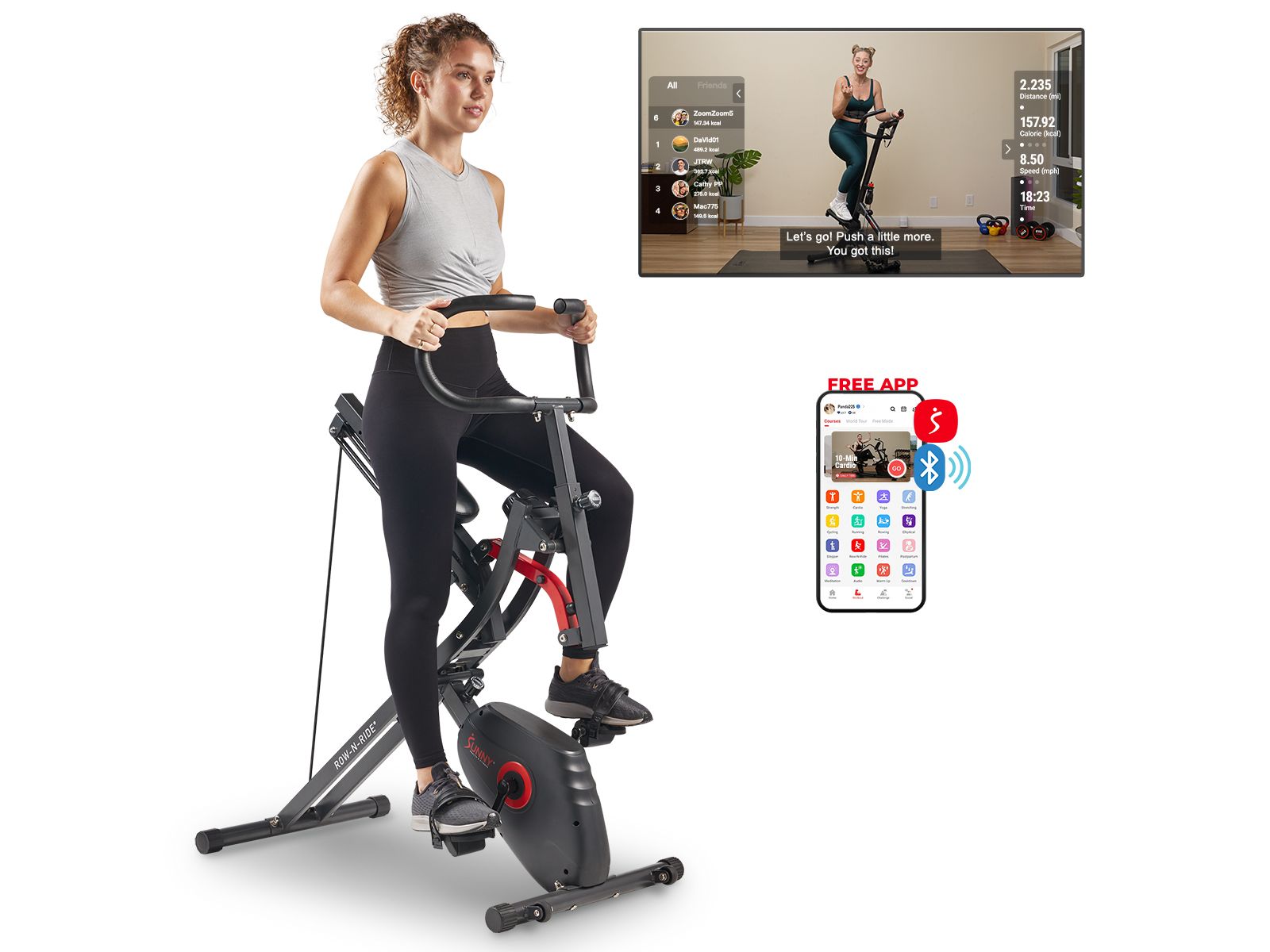 Тренажер Sunny Health & Fitness Upright Row-N-Ride 2-in-1 Magnetic