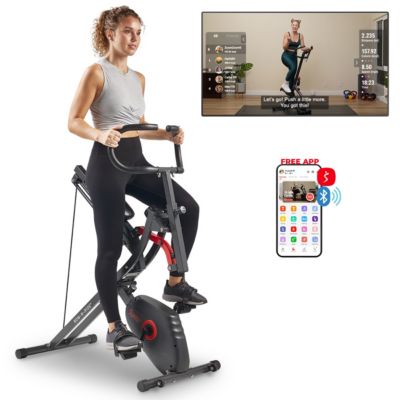 Sunny Health & Fitness Upright Row-N-Ride Bike - 2-in-1 Magnetic Rowing and Cycling Home Fitness Machine