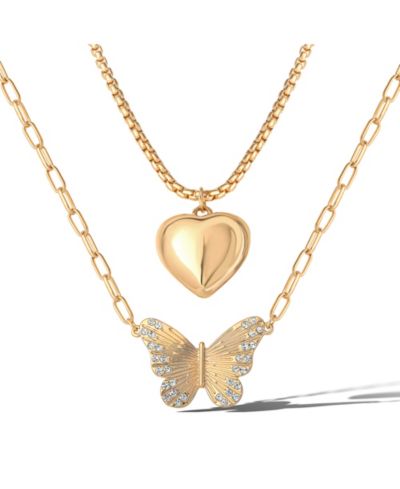 Колье Jessica Simpson Butterfly and Heart Layered