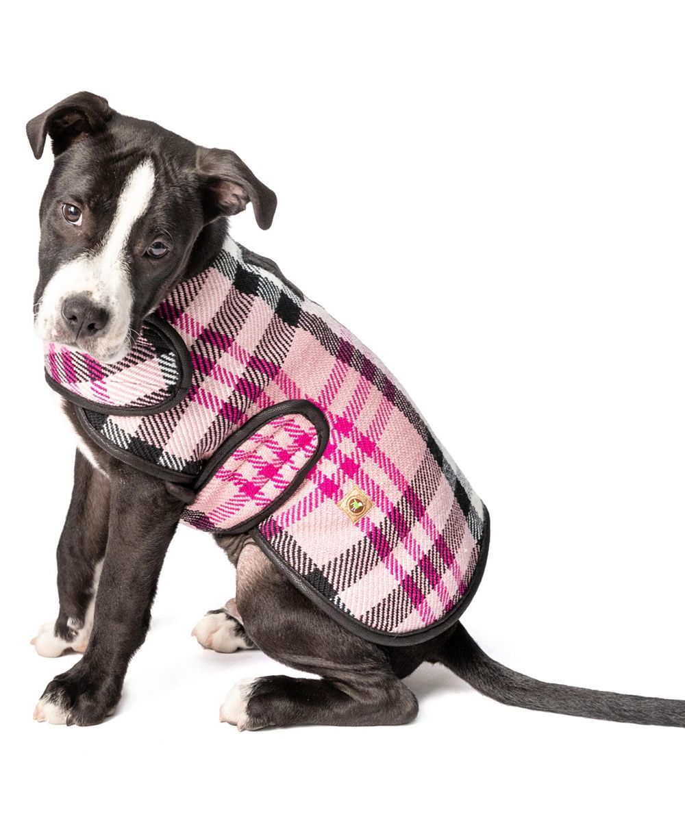 L Pink Plaid Coat