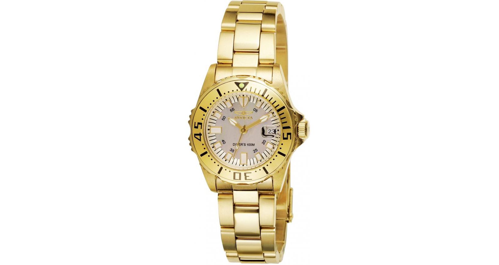 Invicta Women's 2963 Pro Diver Quartz 3 Hand Champagne Dial Watch