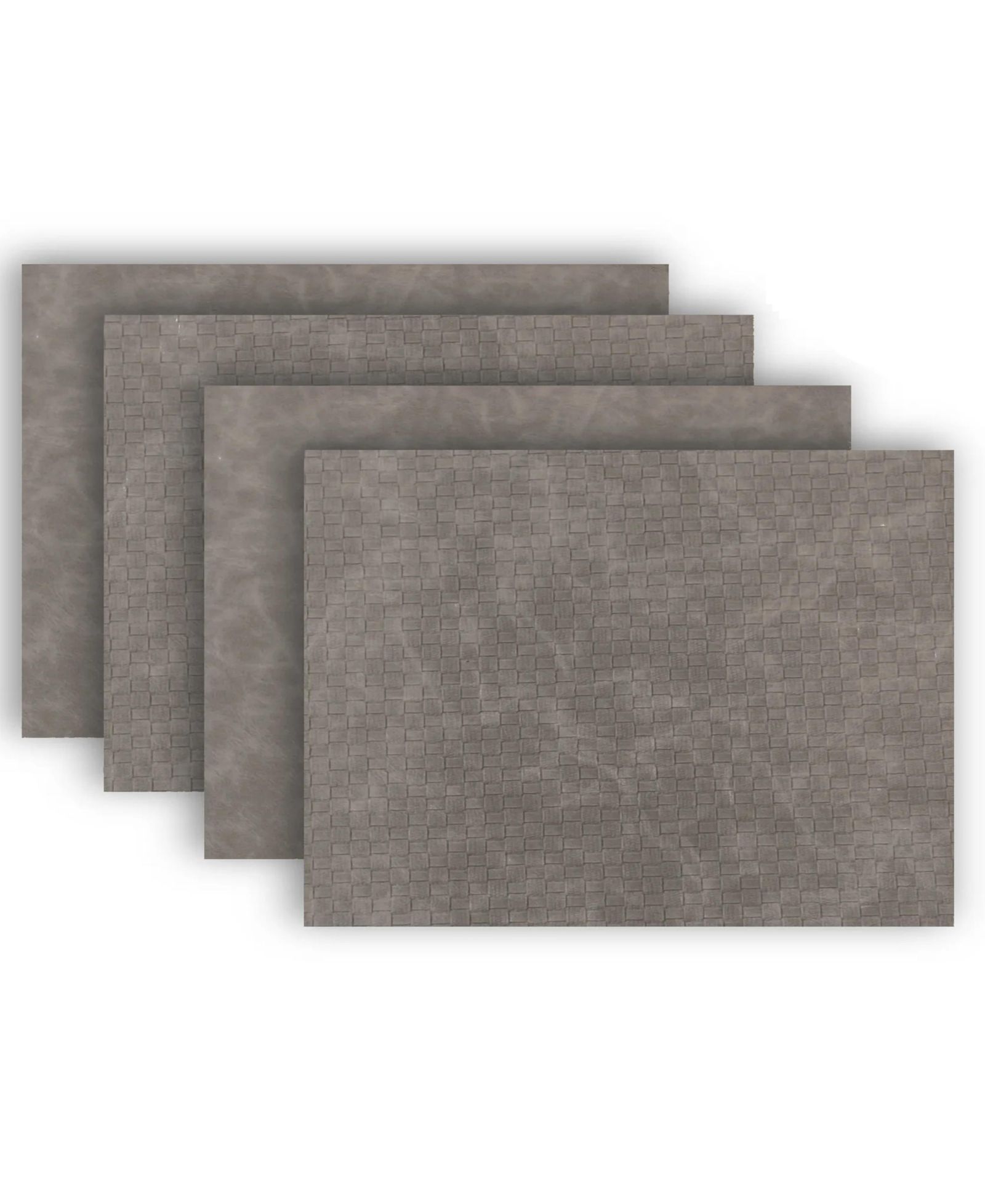 Dainty Home Faux Leather Look, Textured, Reversible, 12"x18", Set of 4 – Outdoor Dining Placemats