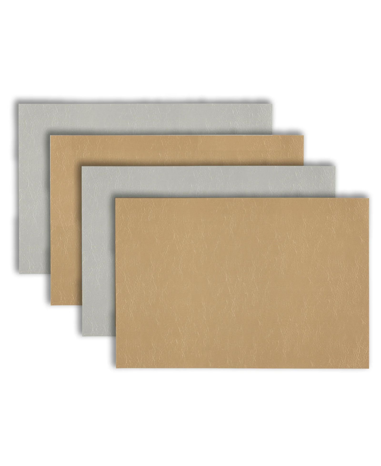 Dainty Home золотая и серебряная двусторонняя кожаная салфетка для стола 12" x 18" прямоугольная, набор из 4 шт