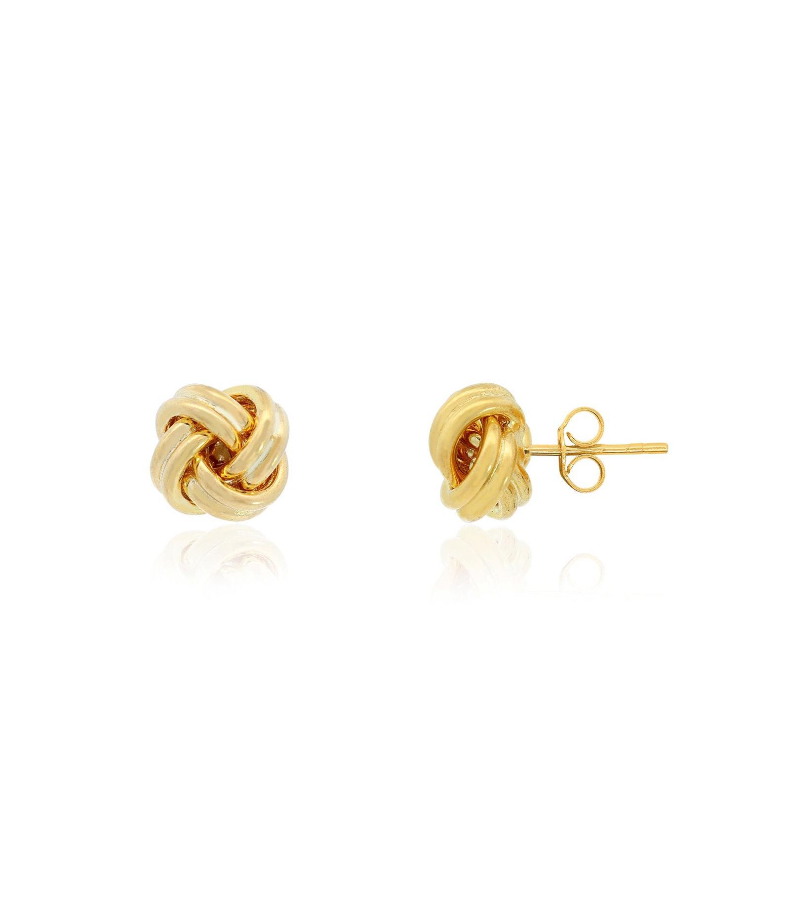 The Lovery Polished Rope Knot Stud Earrings 14K Gold