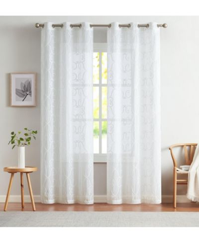 Dainty Home Sophia Linen Look 76" W x 96" L Grommet Window Panel Set