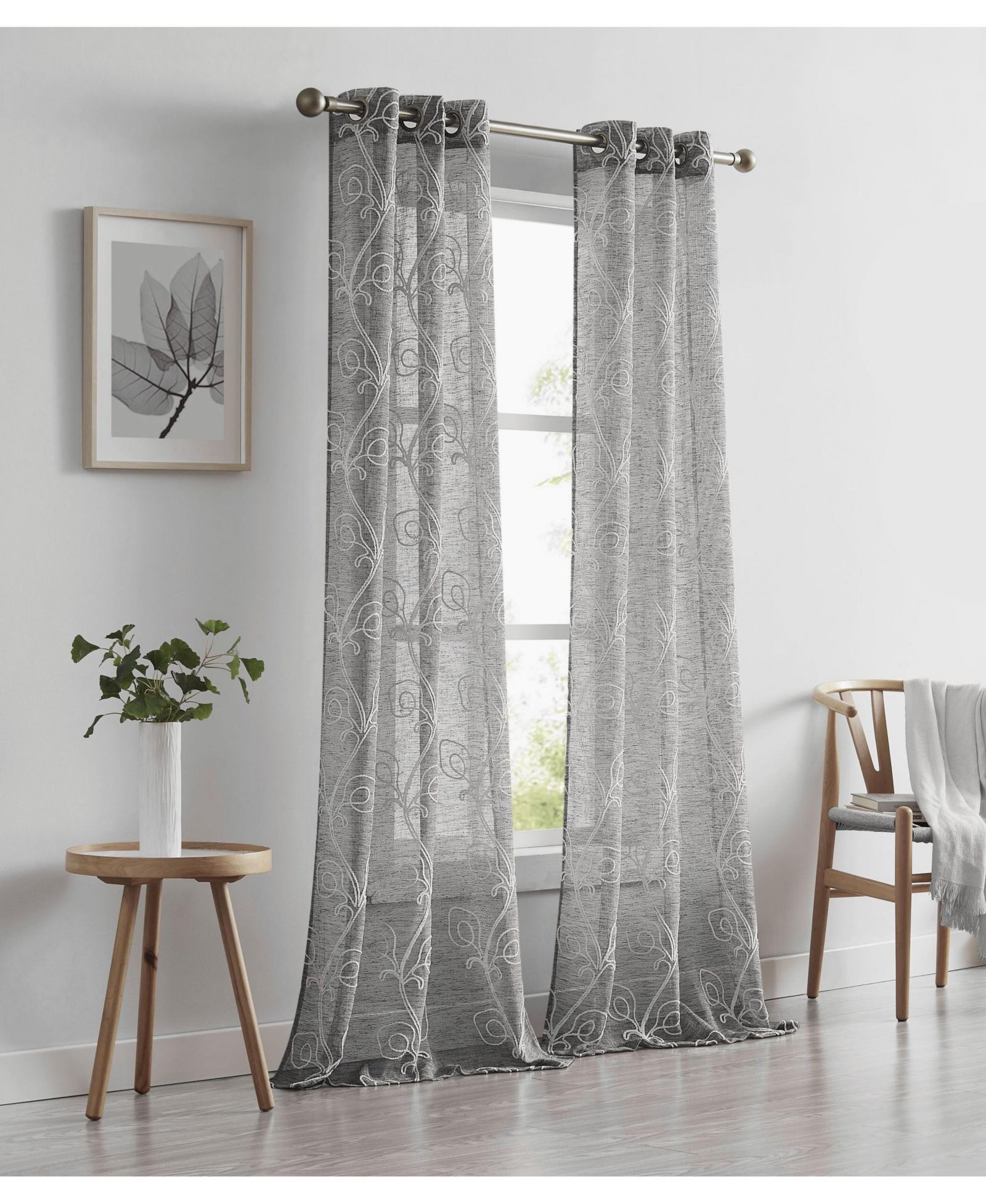 Комплект штор Dainty Home Stella Linen Look, 76" W x 63" L