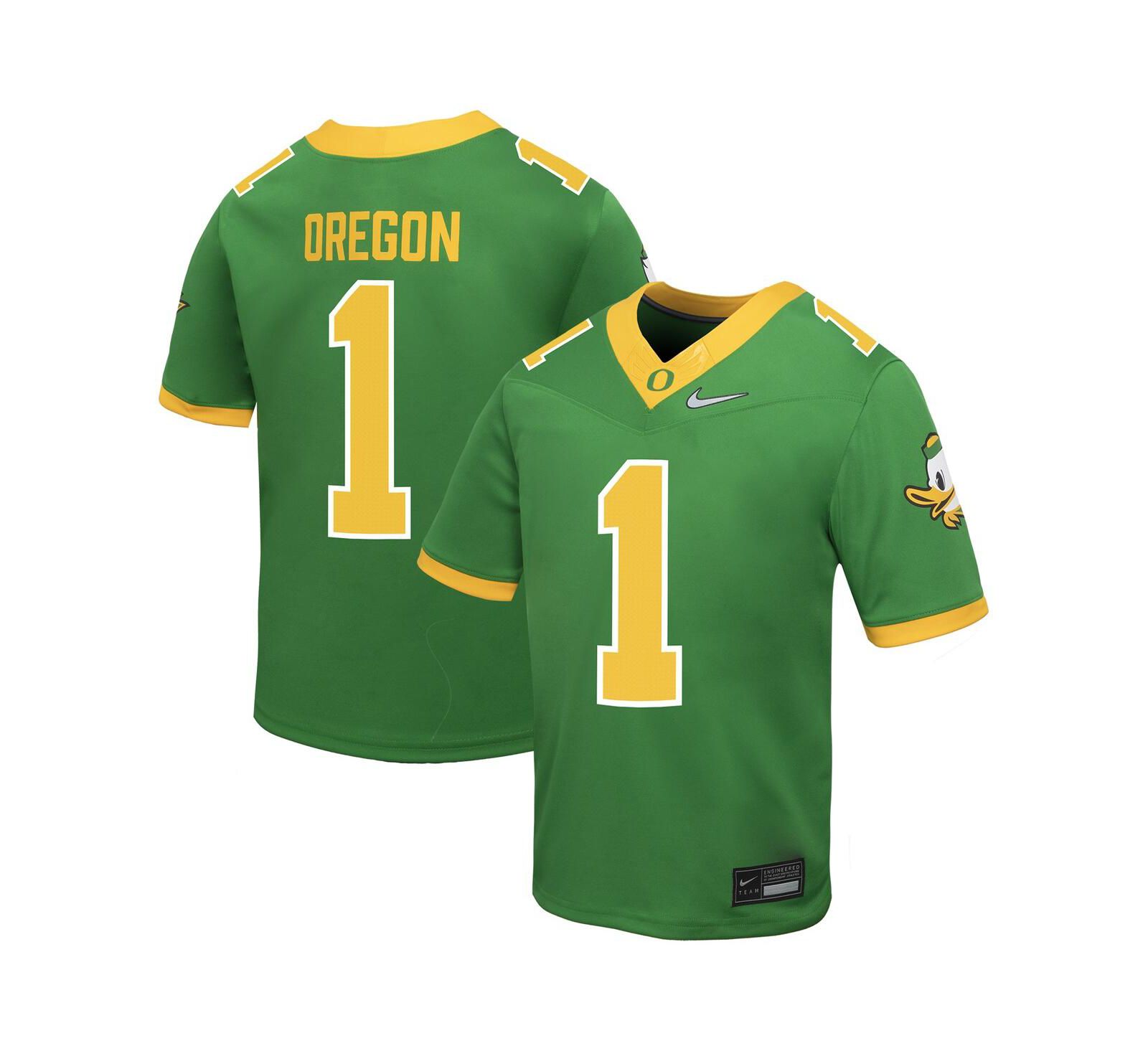 Детская джерси Nike 1 Apple Green Oregon Ducks Vapor Fusion Alternate