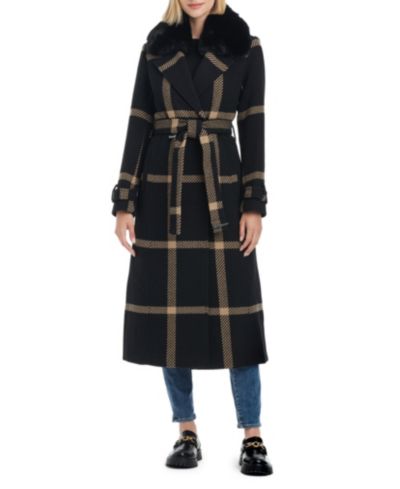 Vince Camuto Женское двубортное пальто из смесовой шерсти maxi