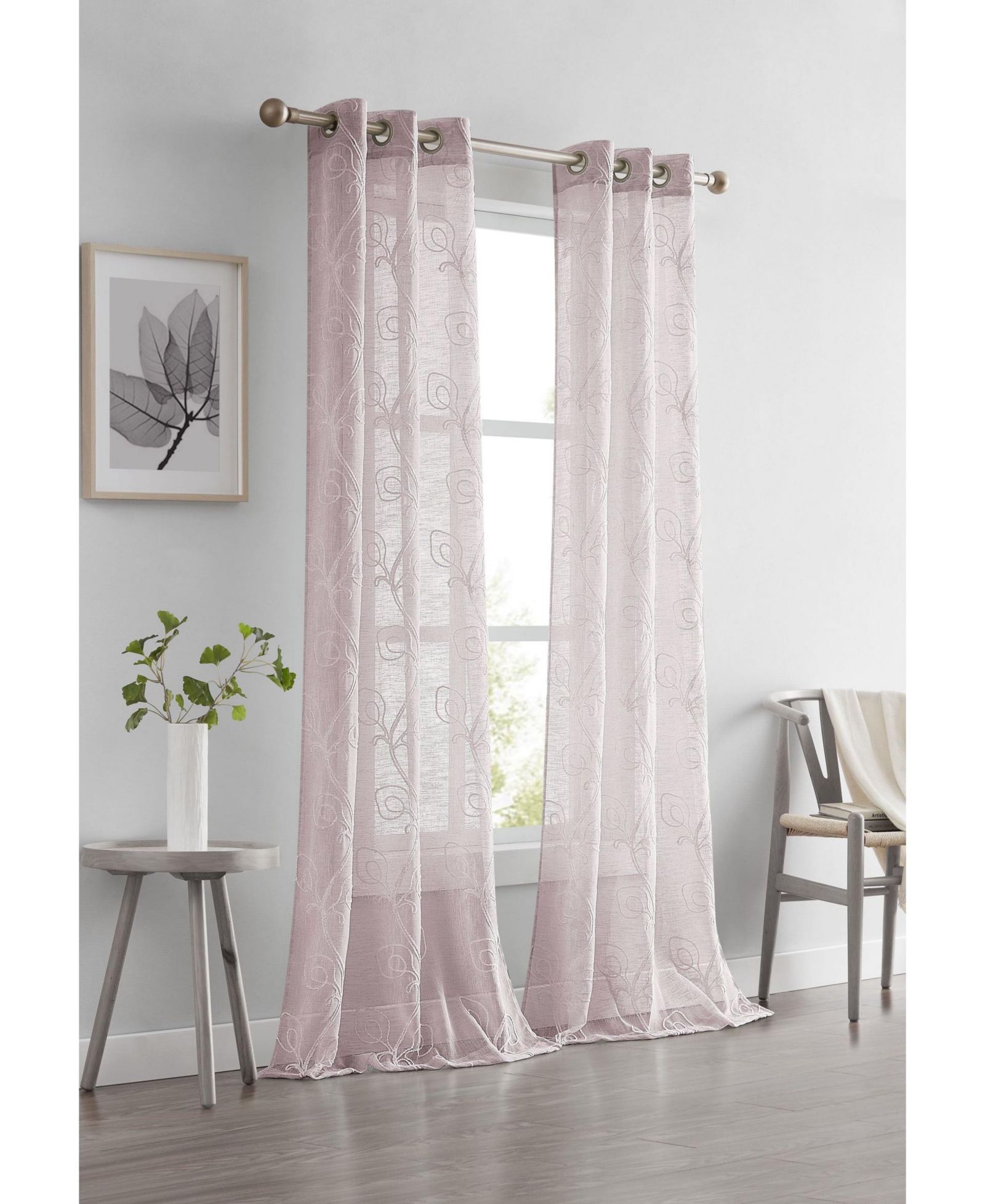 Dainty Home Stella Linen Look 76" W x 84" L Grommet Window Panel Set
