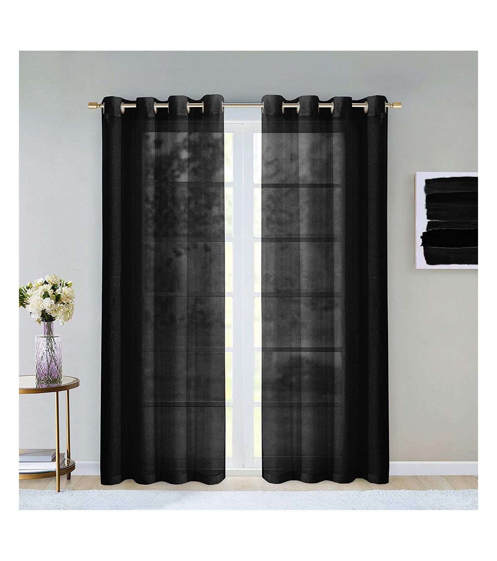 Dainty Home Melrose Semi Sheer Window Panel Set, 110" W x 84" L