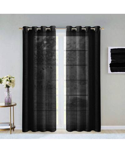 Dainty Home Melrose Semi Sheer Window Panel Set, 110" W x 84" L