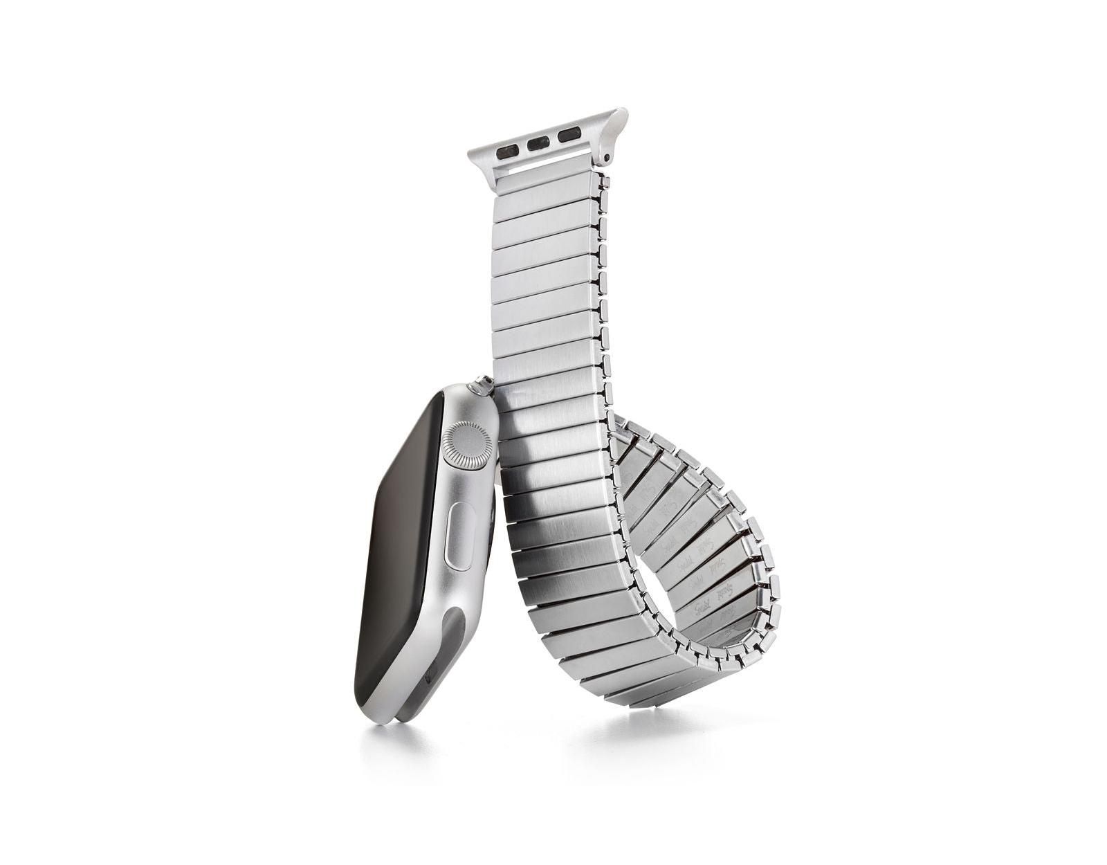 Speidel Twist-O-Flex Band Compatible For Use With The Apple Watch (series 1-8) 38/40/41mm in Silver and Size 13