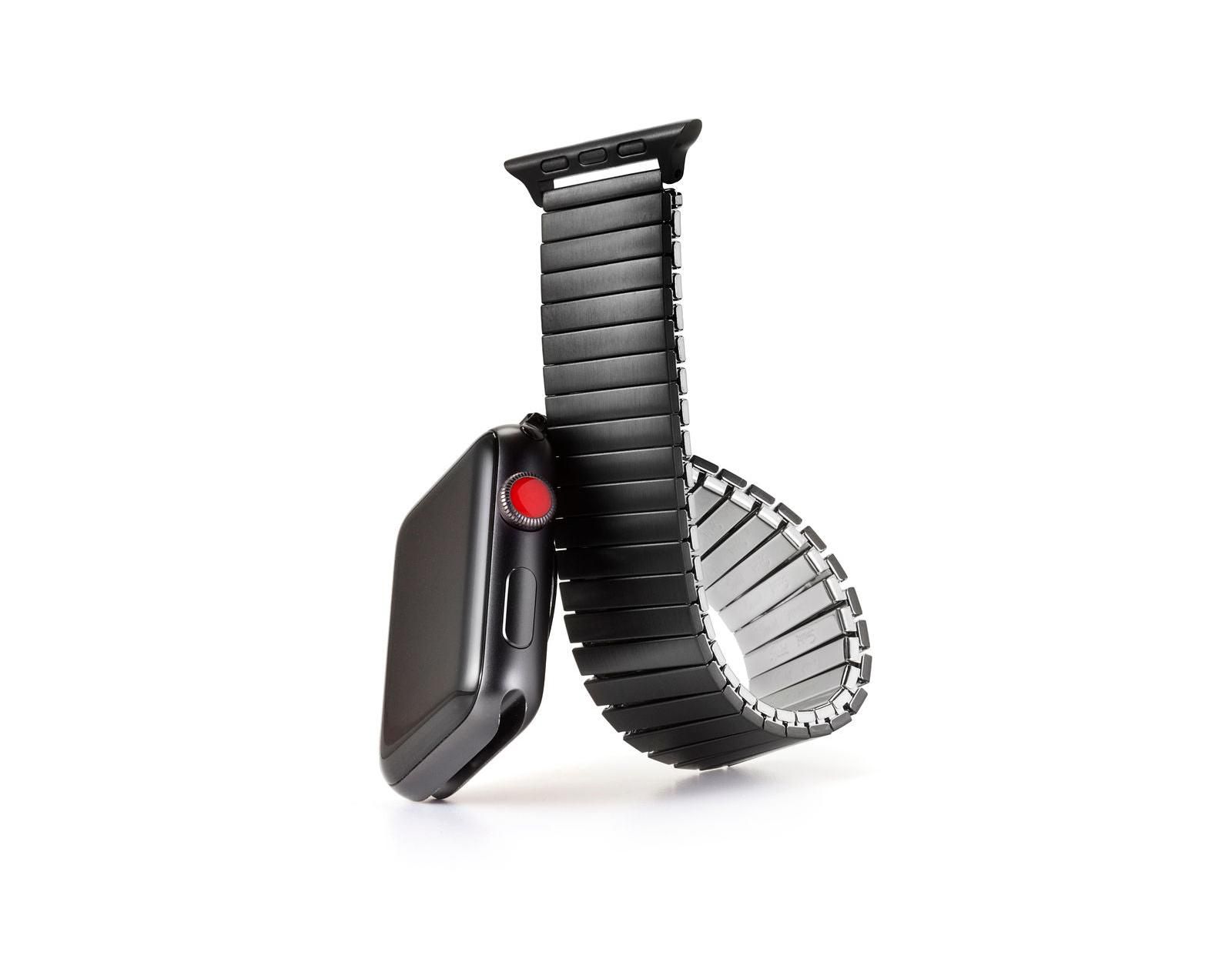 Speidel Twist-O-Flex Band Compatible For Use With The Apple Watch (series 1-8) 38/40/41mm in Black and Size 15