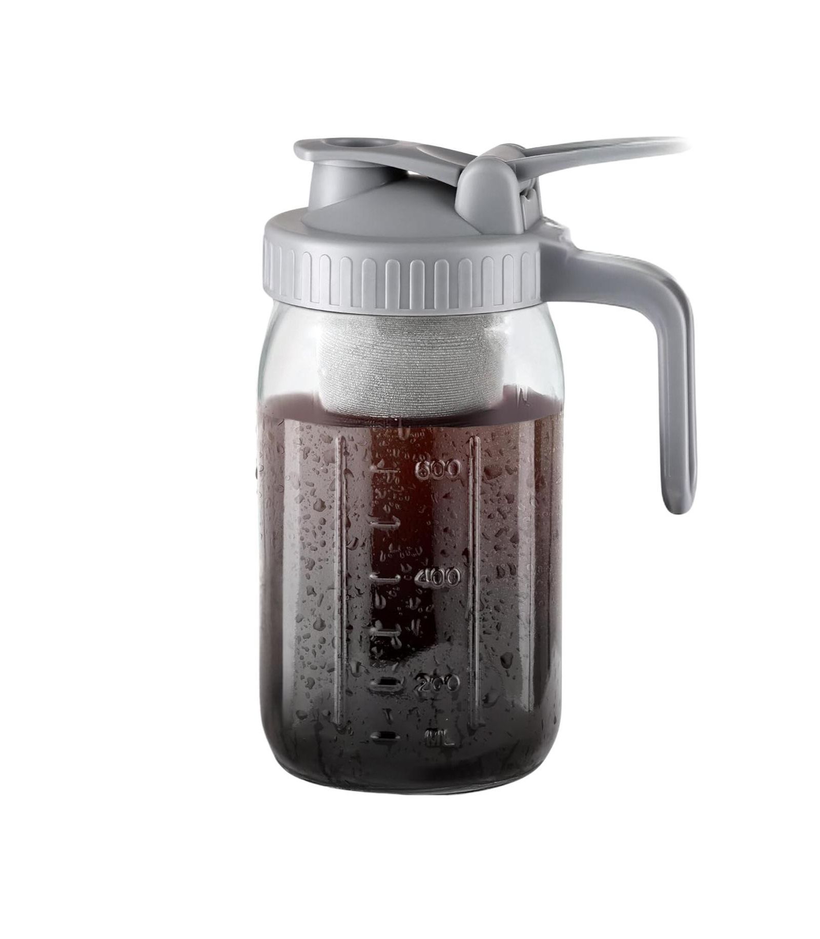 Zulay Kitchen Premium Cold Brew Coffee Maker - 32oz Mason Jar With Leak-Proof Lid & Extra Thick Glass