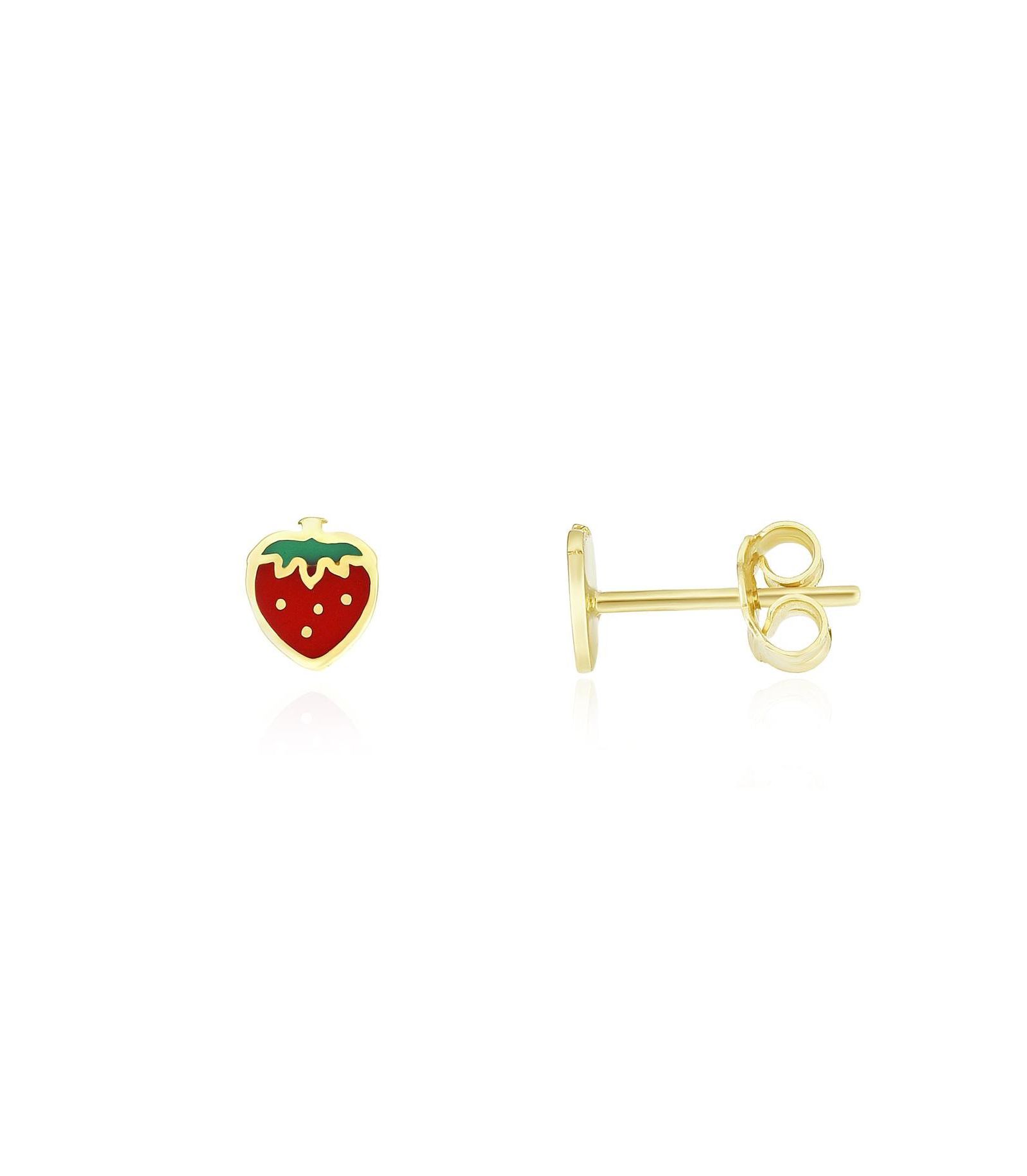 The Lovery серьги-гвоздики Strawberry Enamel